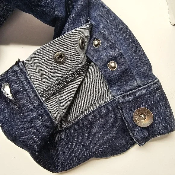 William Rast Mens Erwin Blue Knight Denim Jean Jacket Hawk Skull Snake Size XL - Picture 9 of 9